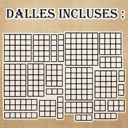 24 Dalles avec motifs plancher