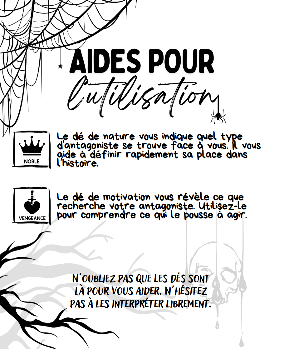6 dés de génération d'antagoniste