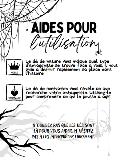 6 dés de génération d'antagoniste
