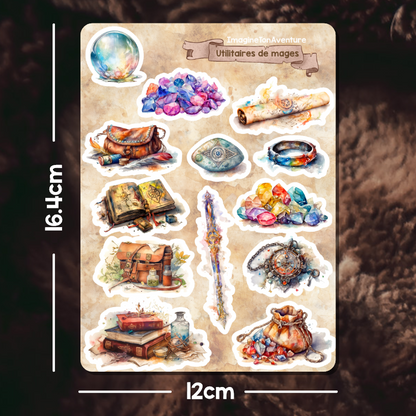 Planche d'autocollants mat Utilitaires de mages