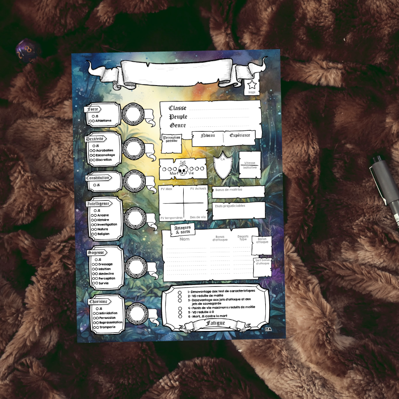 Fiches personnages DD5 Digital Classe Druide