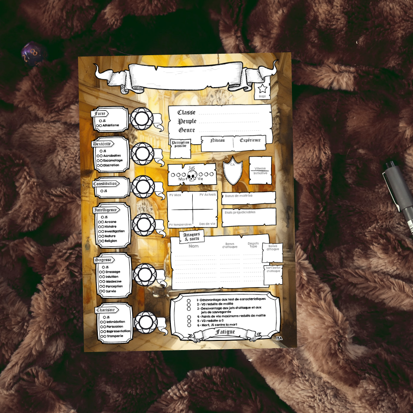 Fiches personnages DD5 Digital Classe Clerc