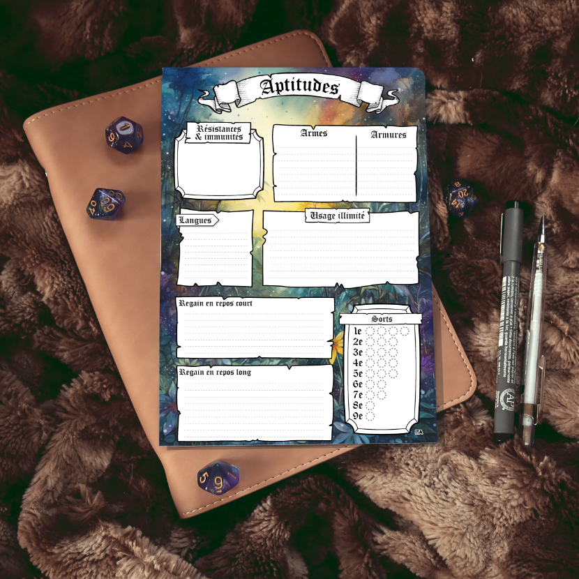 Fiches personnages DD5 Digital Classe Druide