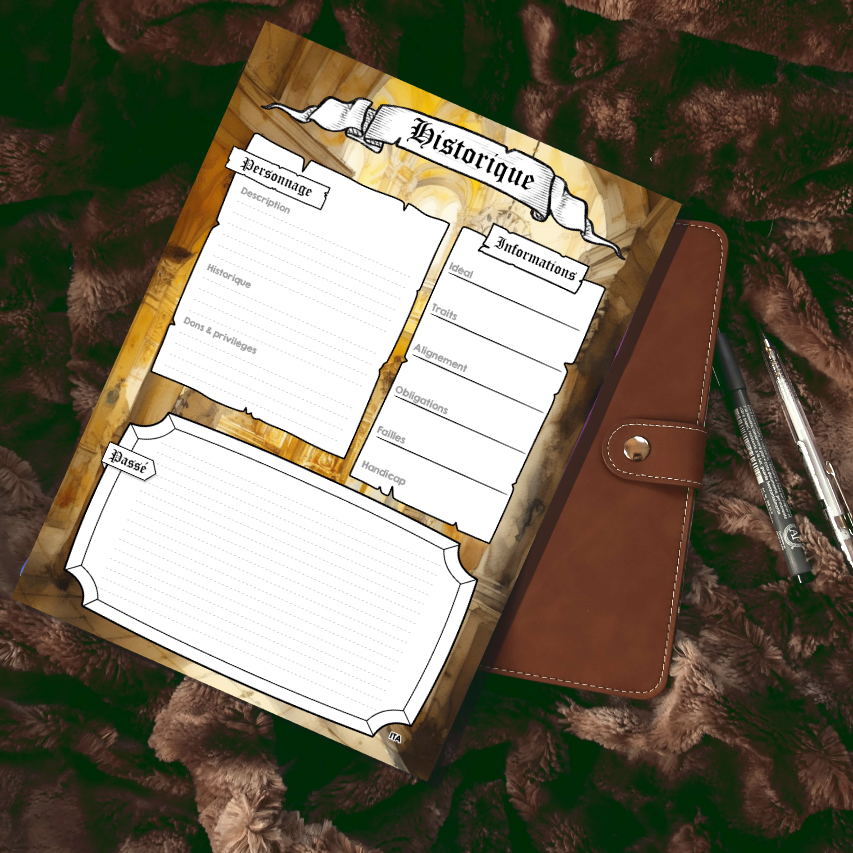 Fiches personnages DD5 Digital Classe Clerc