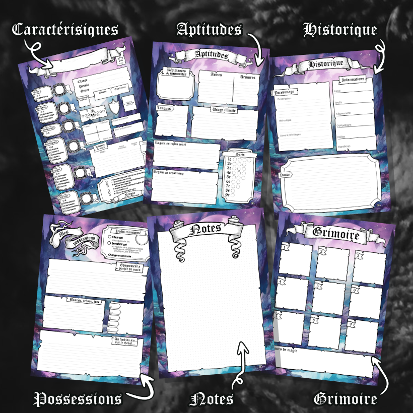 Fiches personnages DD5 Digital Classe Magicien